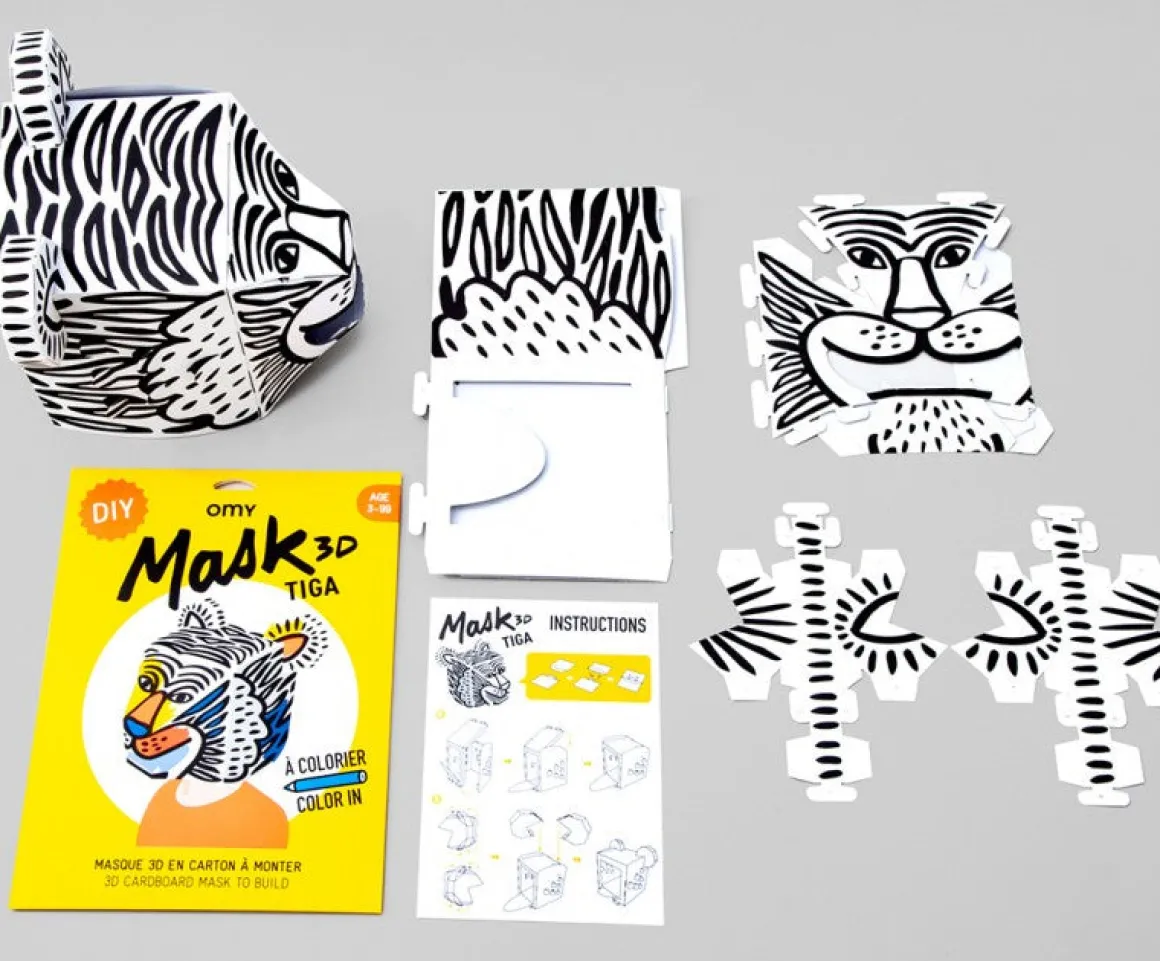 OMY Tiga 3D Cardboard Colouring Mask