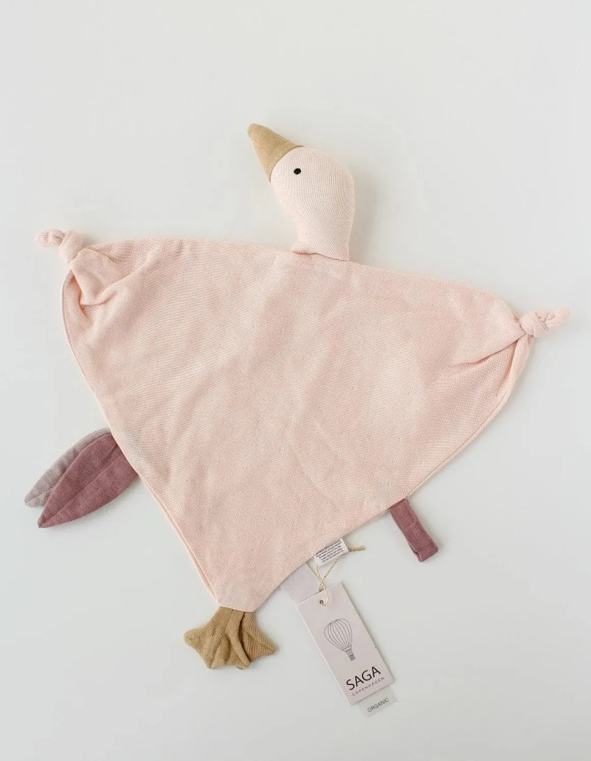 Organic Cotton Goose Cuddle Cloth | Pale Pink