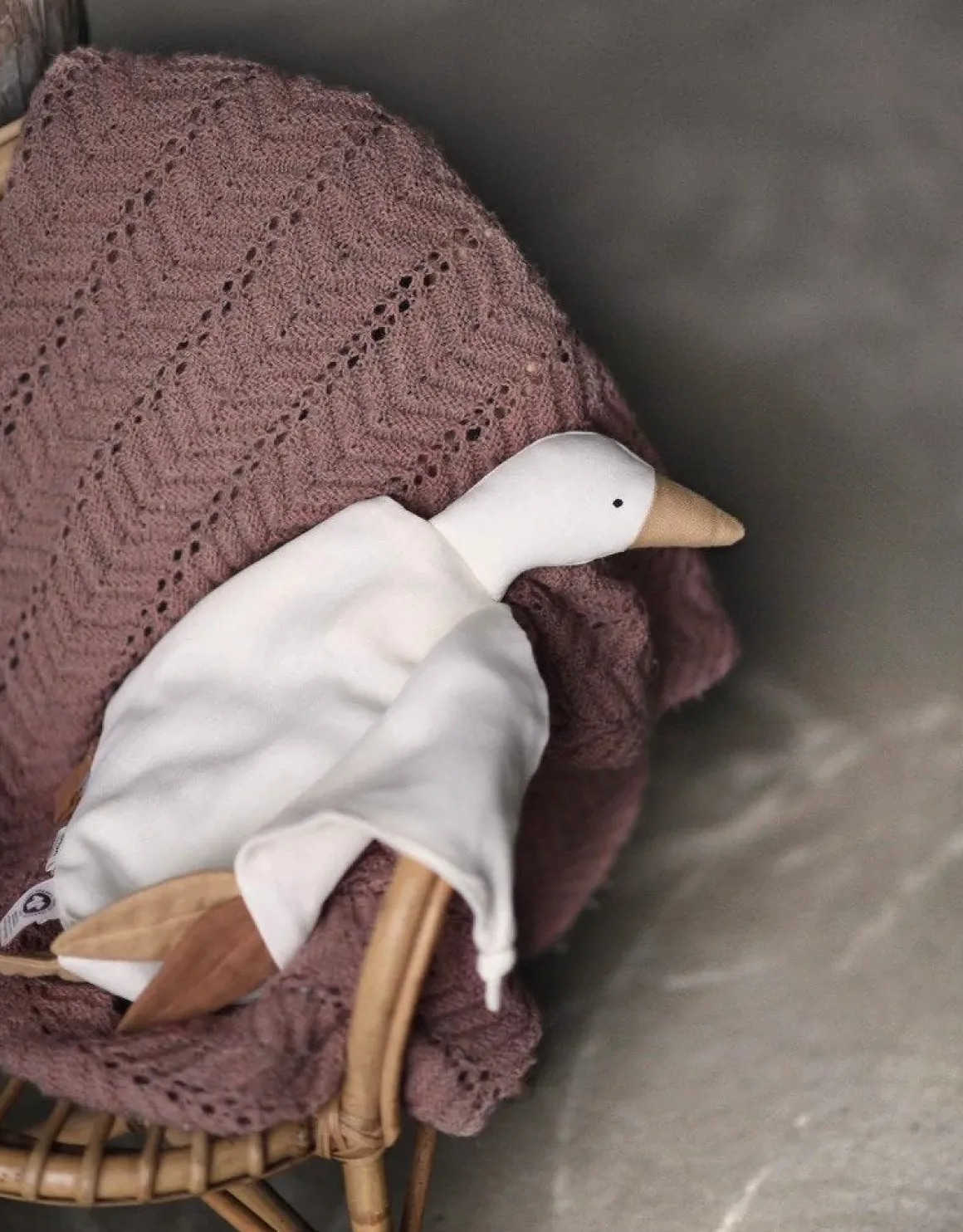 Organic Cotton Goose Cuddle Cloth | Pale Pink