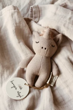 Organic Cotton Mini Unicorn Rattle
