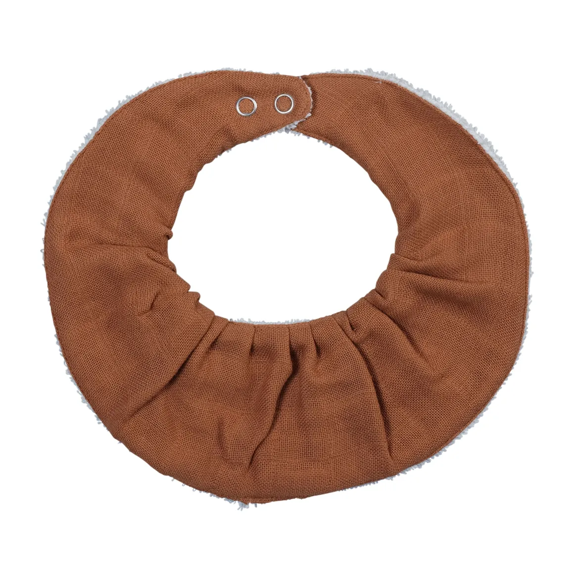 Organic Cotton Ruffle Bib | Cinnamon