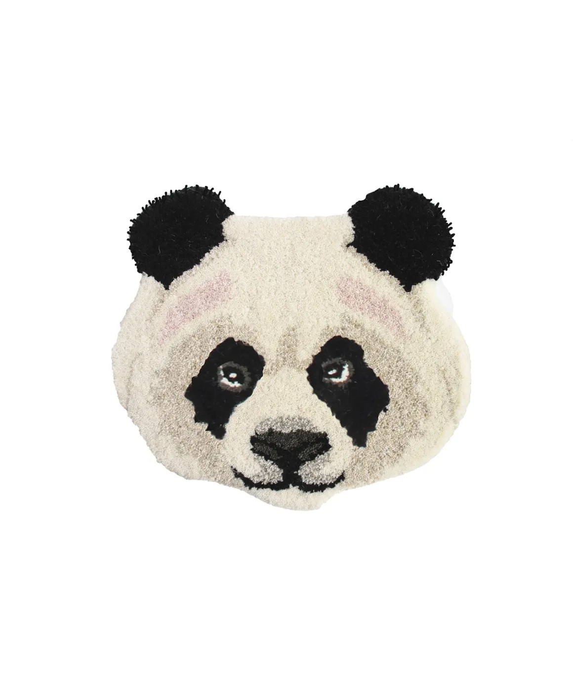 Plumpy Panda Head Wool Rug
