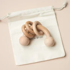 Rainbow Wood Baby Rattle by Grech & Co.