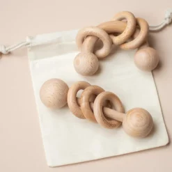 Rainbow Wood Baby Rattle by Grech & Co.