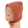 Round Bonnet Double Gauze Cotton in Sienna for Gordis Dolls by Minikane