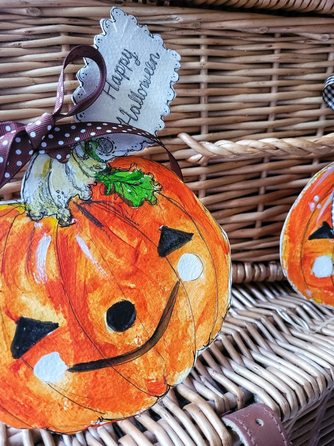 Set of 3 Illustrated Halloween Tags | Pumpkins