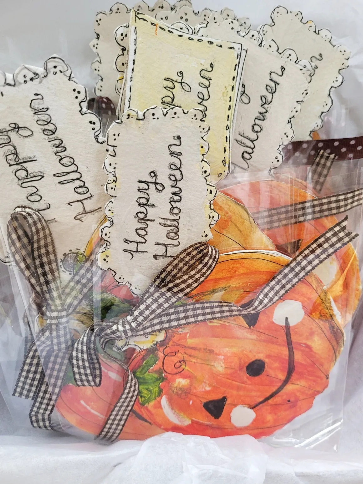 Set of 3 Illustrated Halloween Tags | Pumpkins