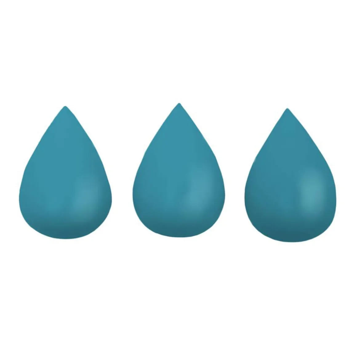 Set of 3 Raindrops Hooks in Petrol Blue by Rose in April