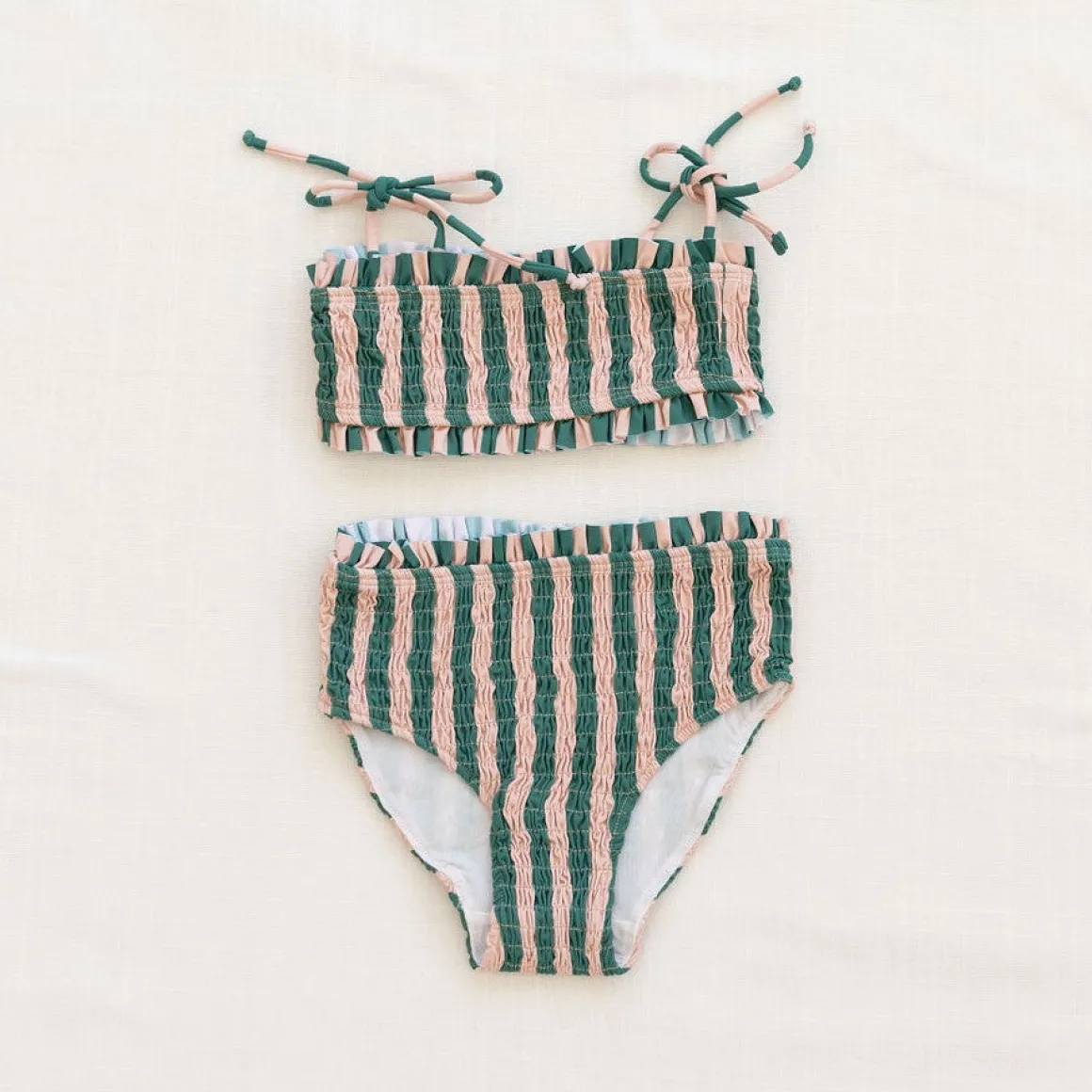 Smocked Bikini | Watermelon Stripe