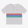 Stripes Buttoned Organic Cotton T-Shirt