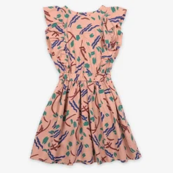 Strokes All Over Ruffle Organic Cotton Dress