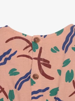 Strokes All Over Ruffle Organic Cotton Dress