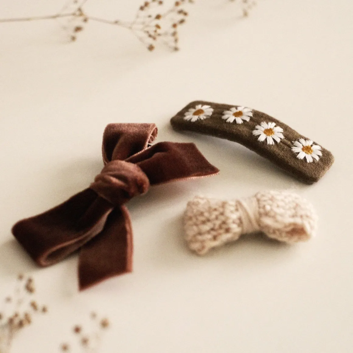 Taupe Hair Clip Set