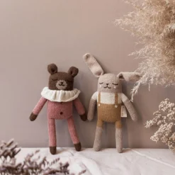 Teddy Knitted Toy in Rose Pyjamas