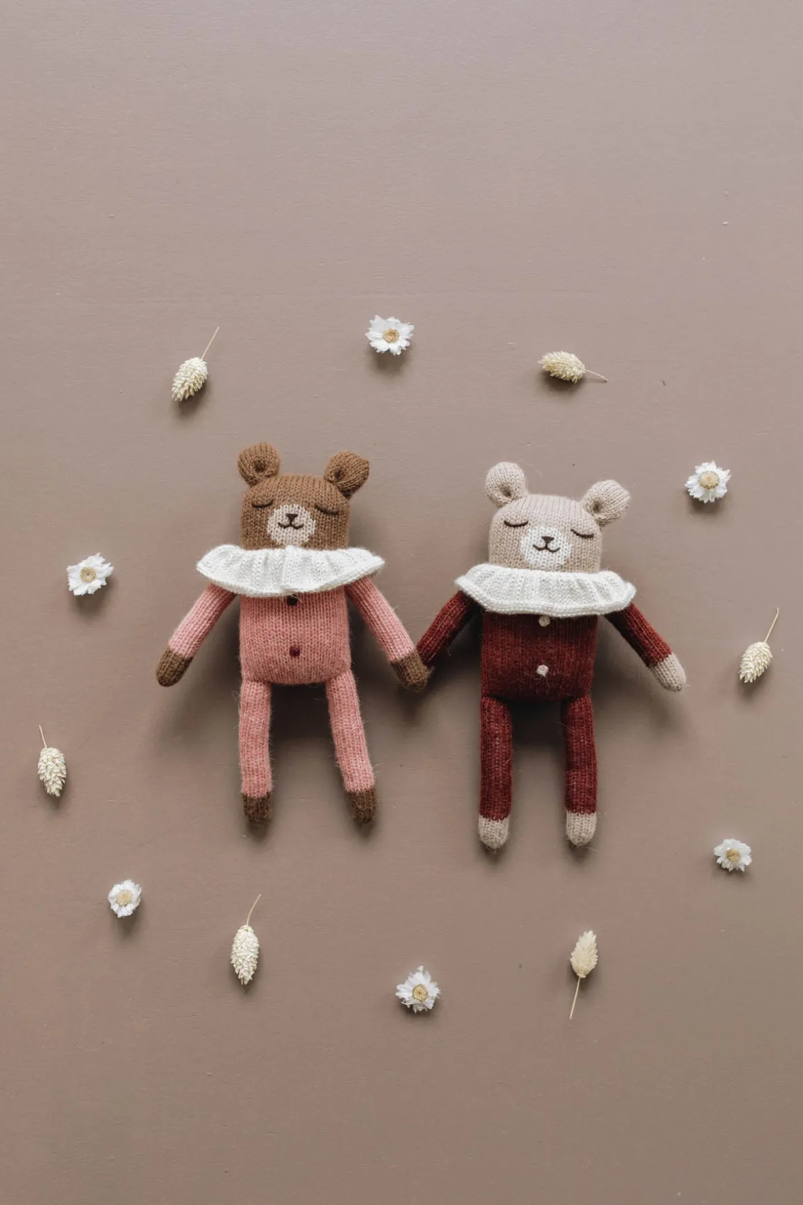 Teddy Knitted Toy in Sienna Pyjamas