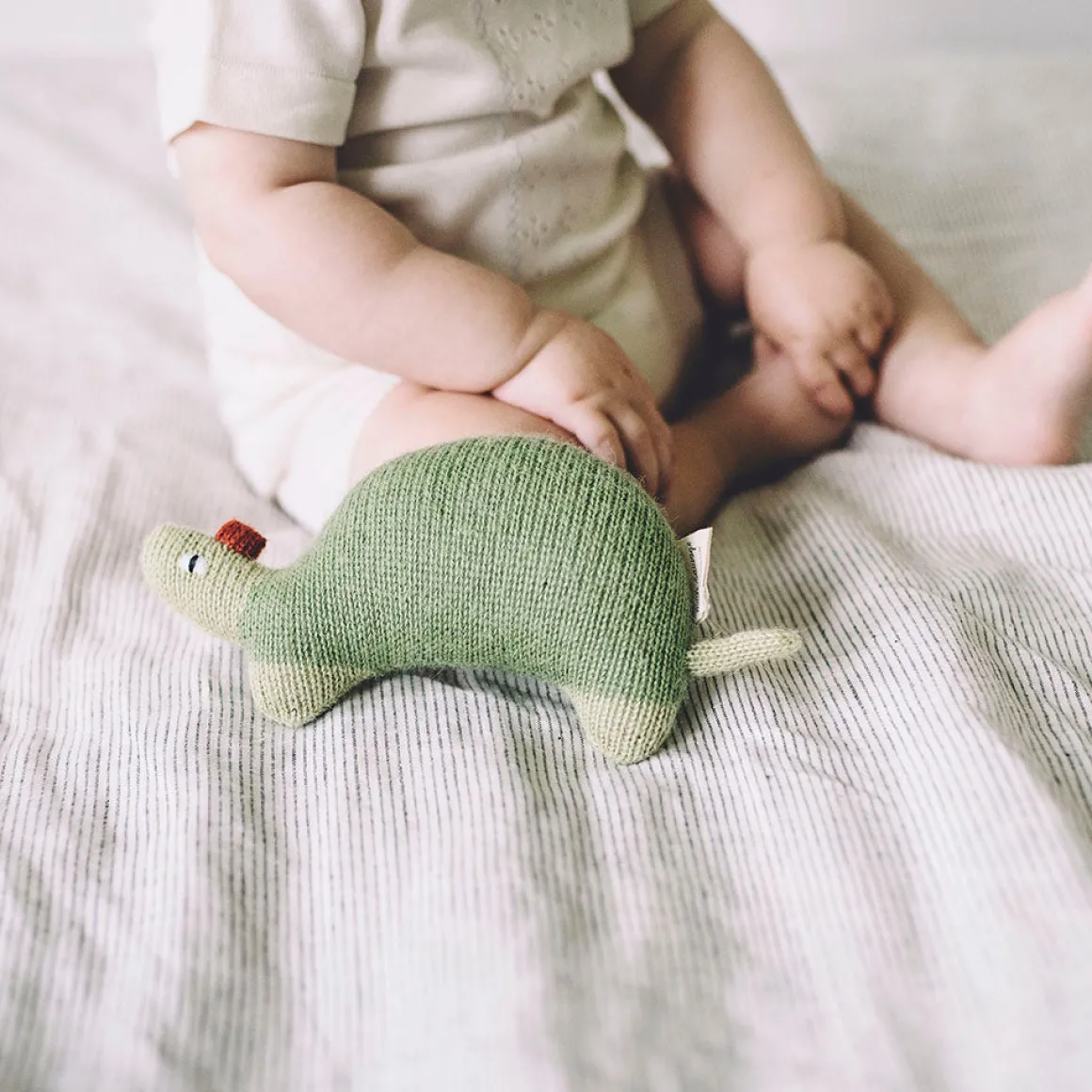 Turtle Knit Toy in Olive Green by Main Sauvage