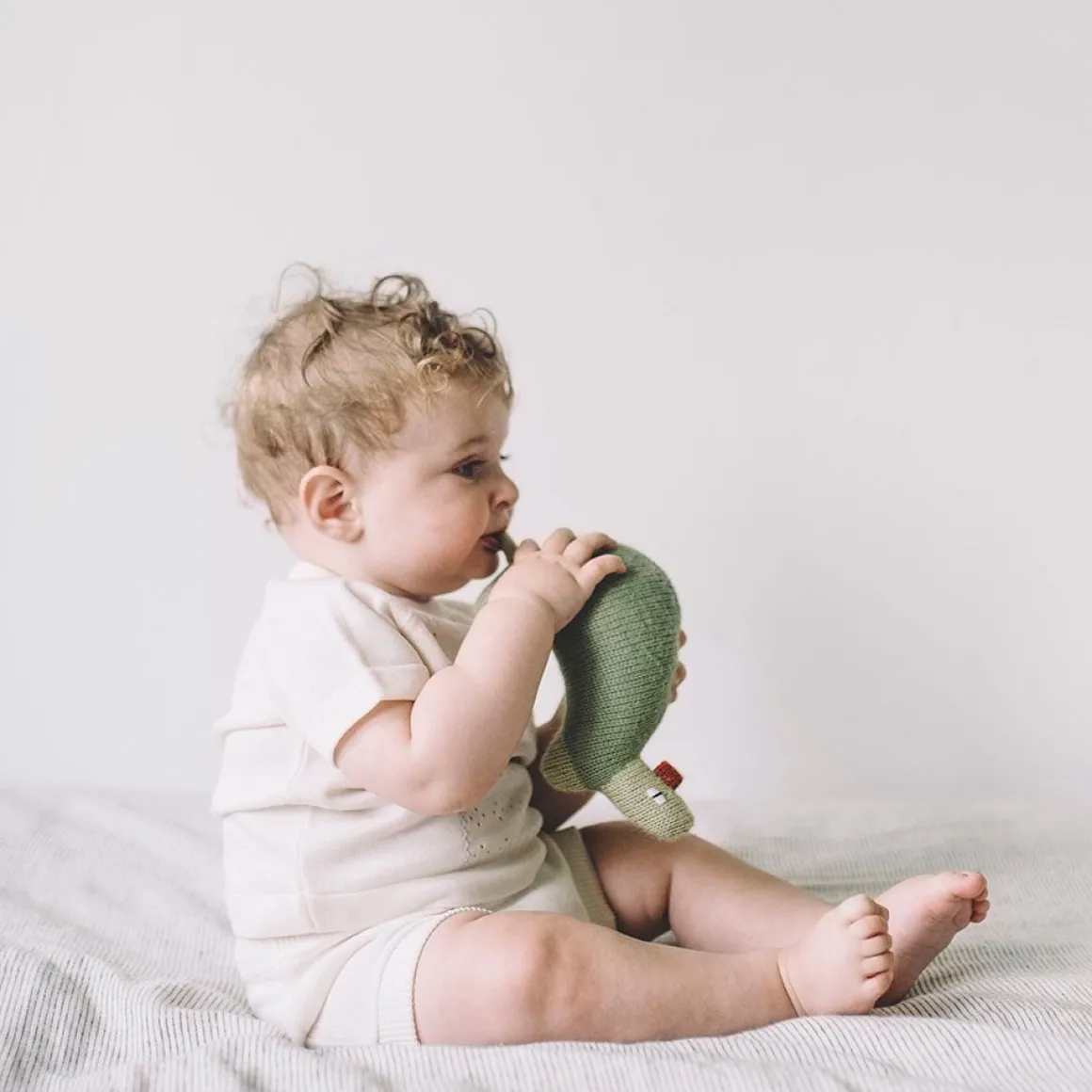 Turtle Knit Toy in Olive Green by Main Sauvage
