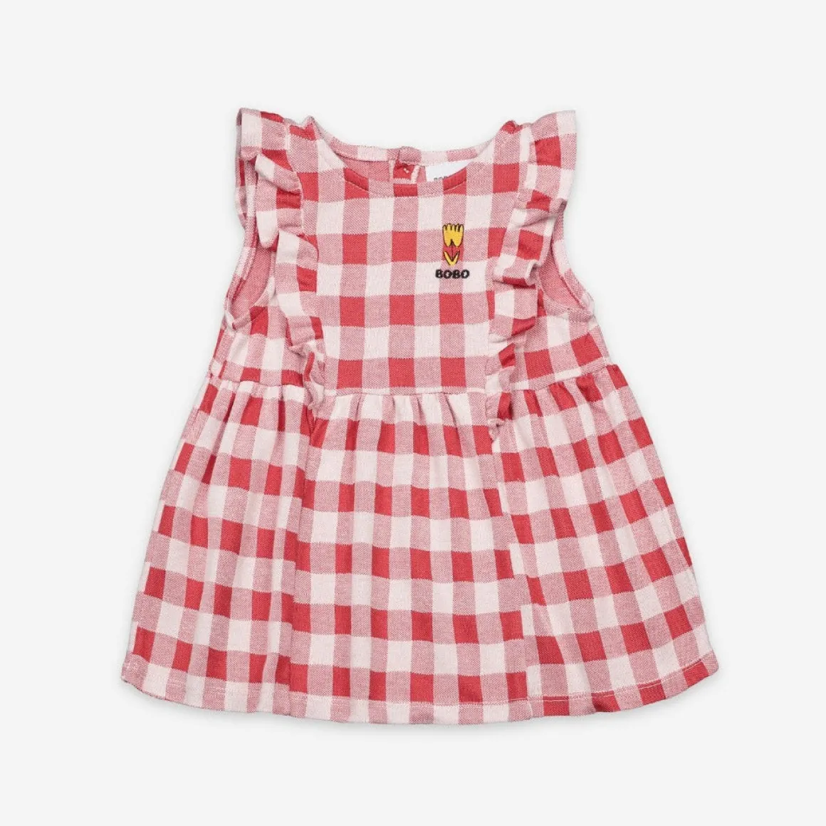 Vichy Jersey Ruffle Organic Cotton Baby Dress