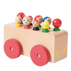 Wooden Bus with Passengers
