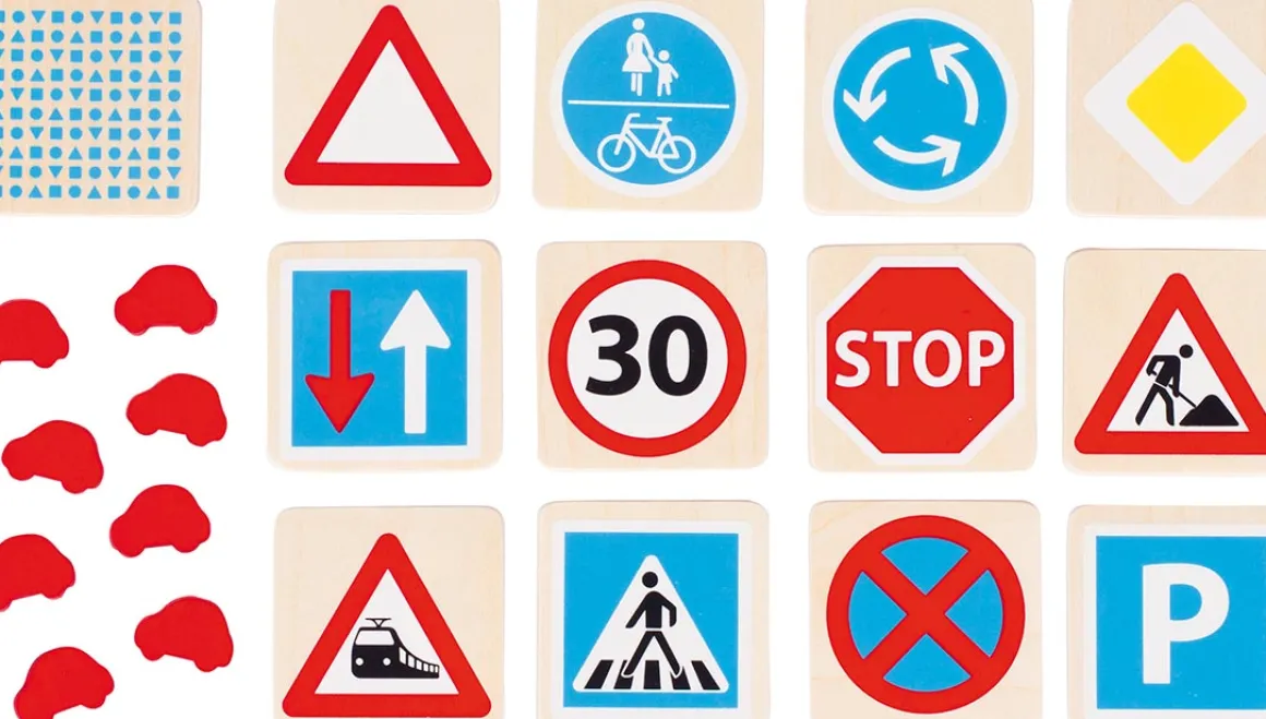 Wooden Memo Game - Traffic Signs by Goki