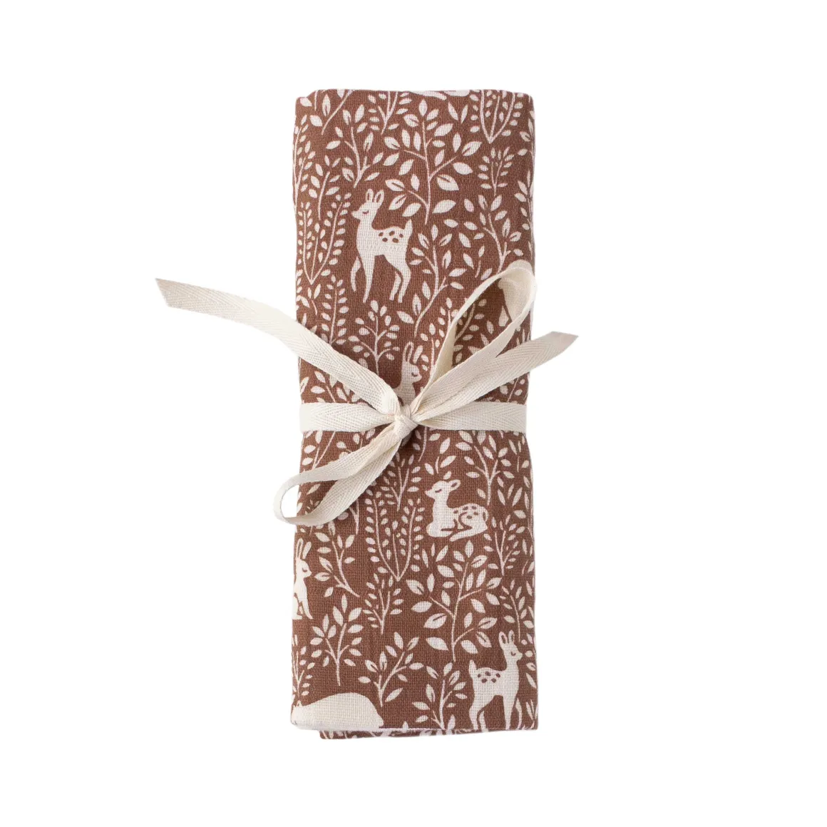 Woodland Print Muslin Swaddle Blanket